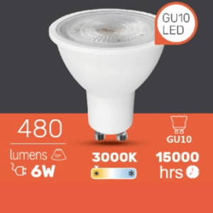 FOCO DICROICO LED GU10 6W 3000K