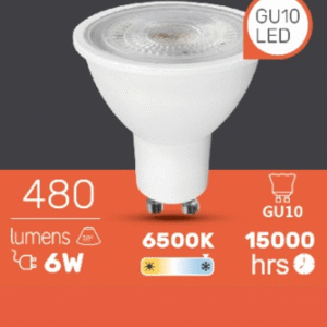 FOCO DICROICO LED GU10 6W 6500K