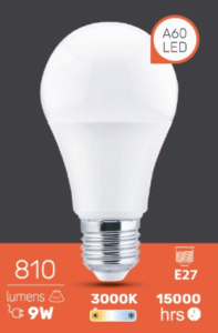BOMBILLA LED 9W 3000K