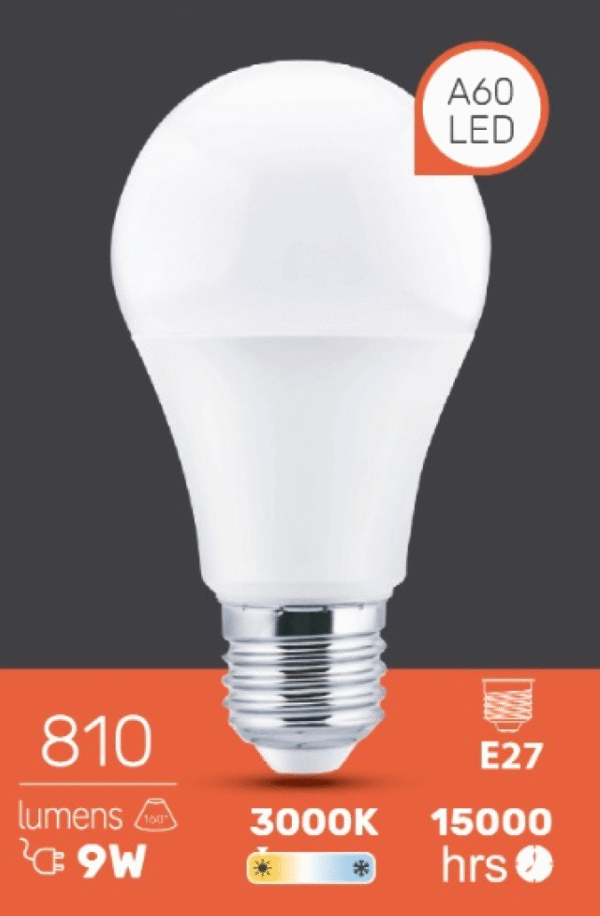 BOMBILLA LED 9W 3000K