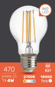 LED FILAMENT CLEAR 4W 2700K