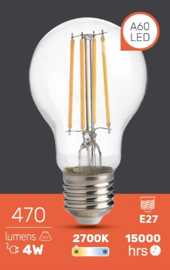 LED FILAMENT CLEAR 4W 2700K