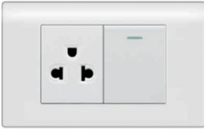 INTERRUPTOR + TOMACORRIENTE (TAILANDES) BLANCO