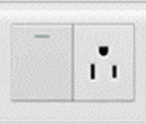 INTERRUPTOR + TOMACORRIENTE, BLANCO.