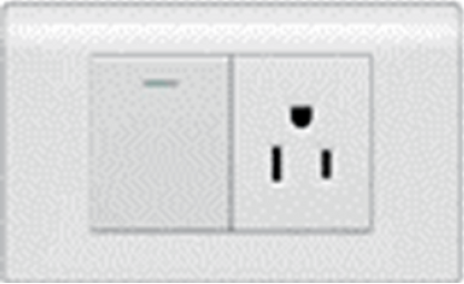 INTERRUPTOR + TOMACORRIENTE, BLANCO.