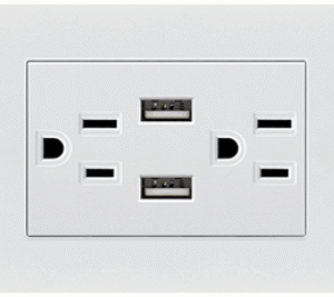 TOMACORRIENTE DOBLE + PUERTOS USB, (TRIPLE-A) BLANCO