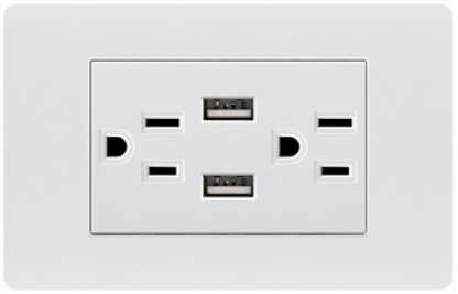 TOMACORRIENTE DOBLE + PUERTOS USB, (TRIPLE-A) BLANCO