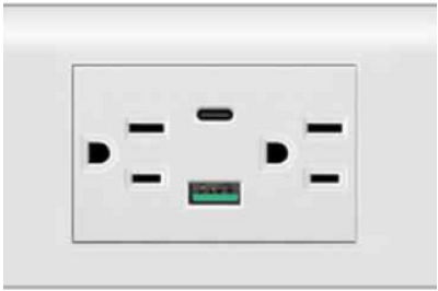 TOMACORRIENTE DOBLE + PUERTOS USB, (TIPO A&C) BLANCO