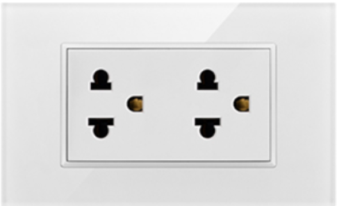 TOMACORRIENTE DOBLE (TAILANDÉS) BLANCO